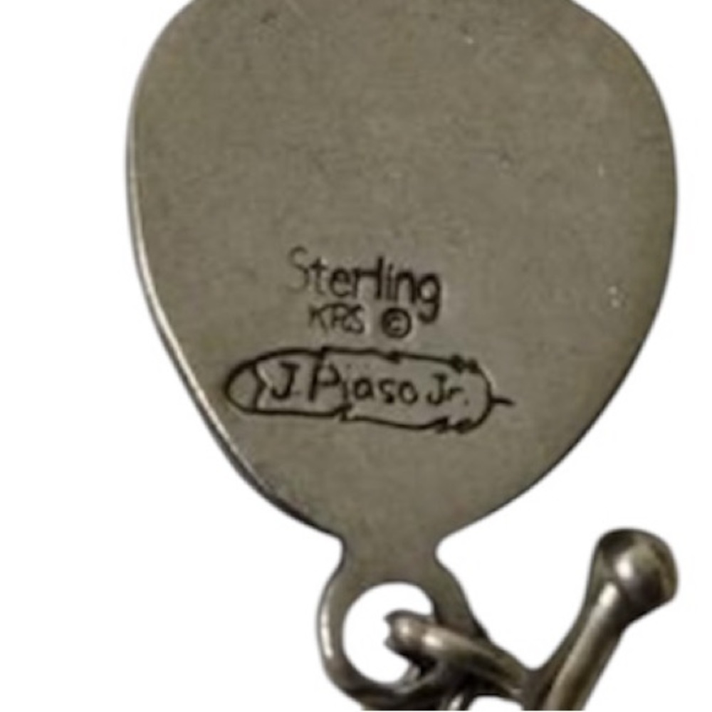 Vintage sterling silver turquoise Joe Picasso Jr Bracelet signed - Picture 4 of 4